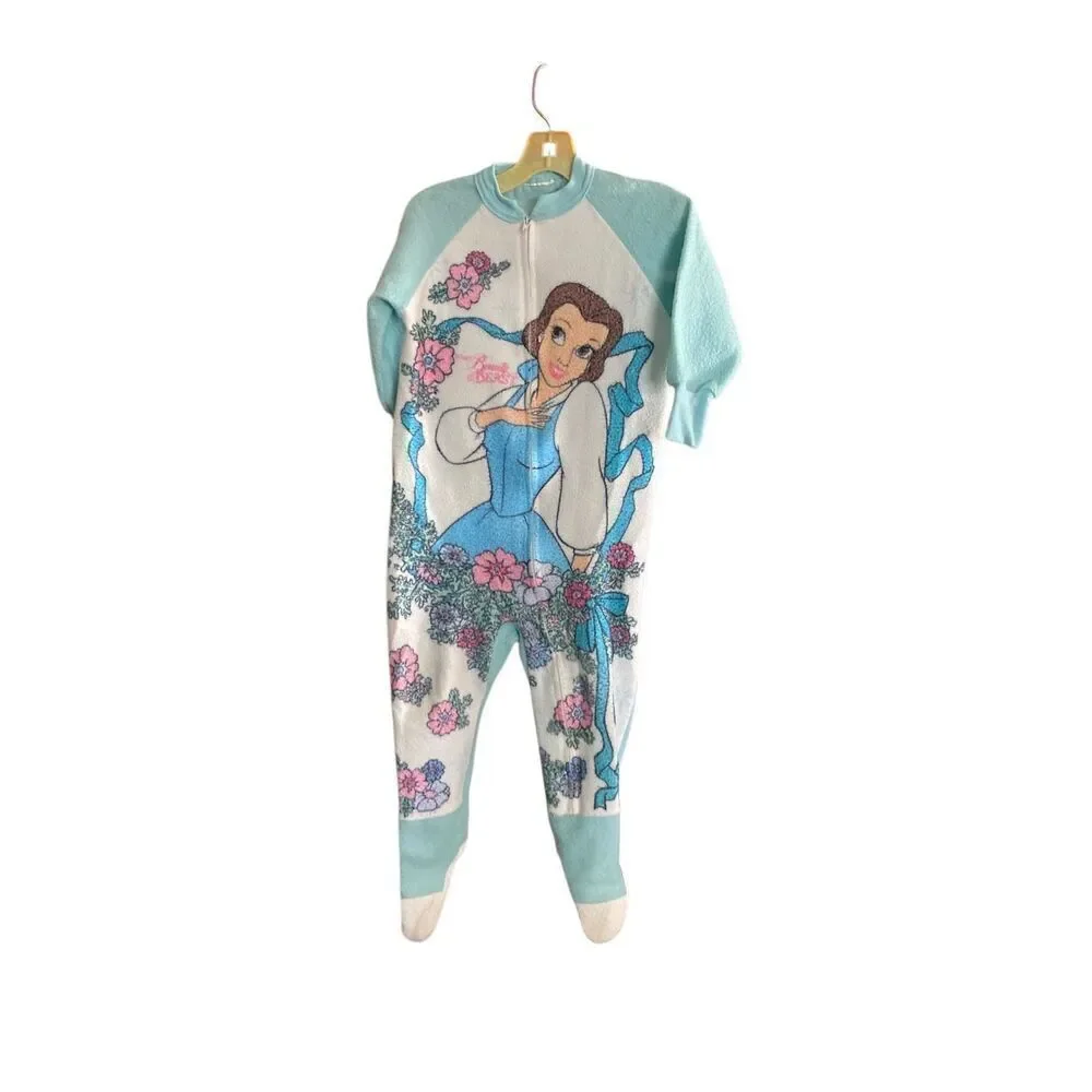 Disney, vintage toddler girls, beauty and the beast belle pajamas 2T
